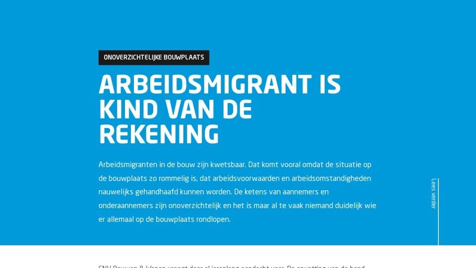 Arbeidsmigrant - FNV Magazine Bouwen & Wonen #2 | 2024