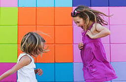 Young girl playing at the front of Alkimos public artwork