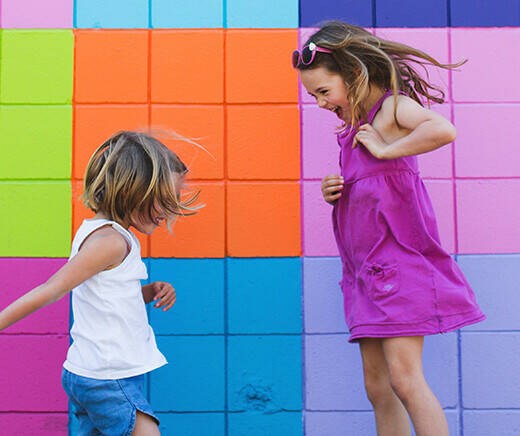 Young girl playing at the front of Alkimos public artwork