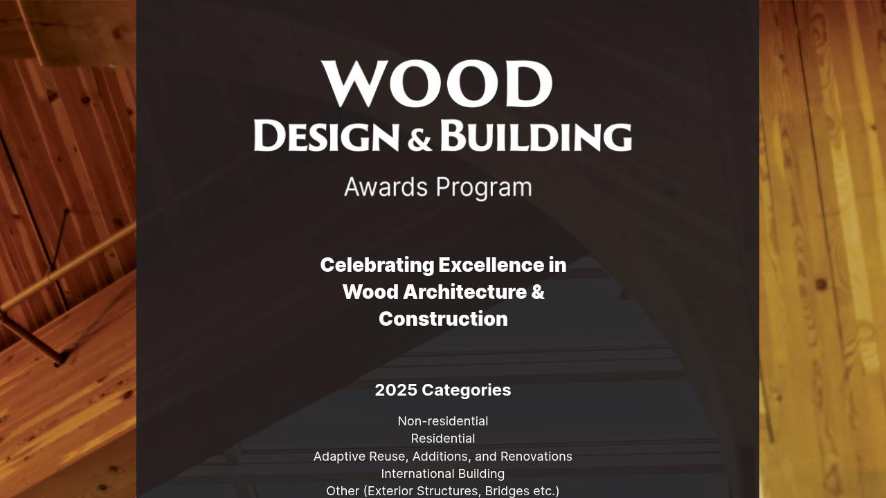 Call for Submissions - Wood Design & Building 2025 | Volume 24, Issue 97