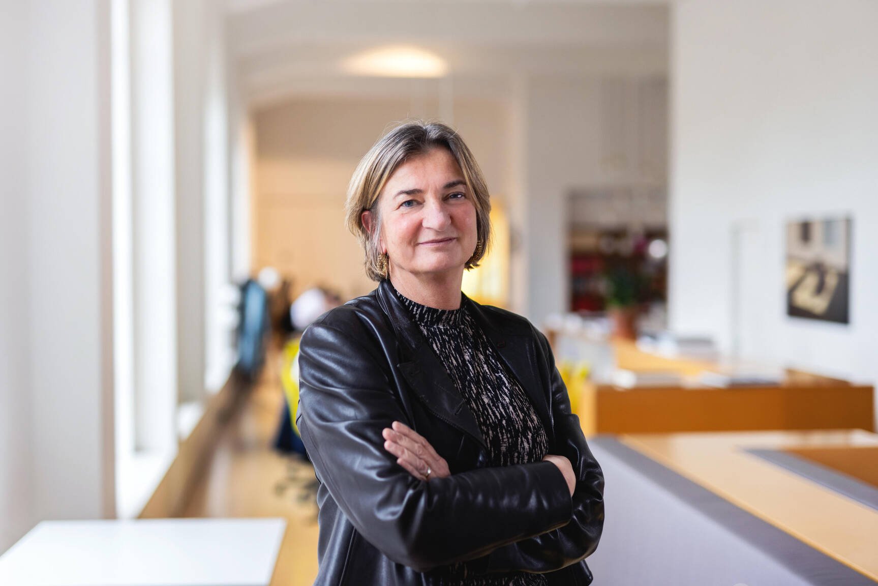 Photo of a female speaker at an event