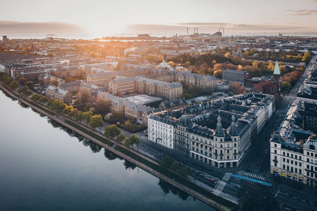 Dronebillede over København