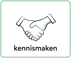 Illustratie van twee handen met tekst: kennismaken en link naar meer informatie over dit sleutelmoment