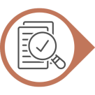 een bruine druppel met middenin een pictogram van een checklist of formulier