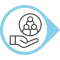 grijze druppel met middenin een pictogram van figuren die hand in hand staan