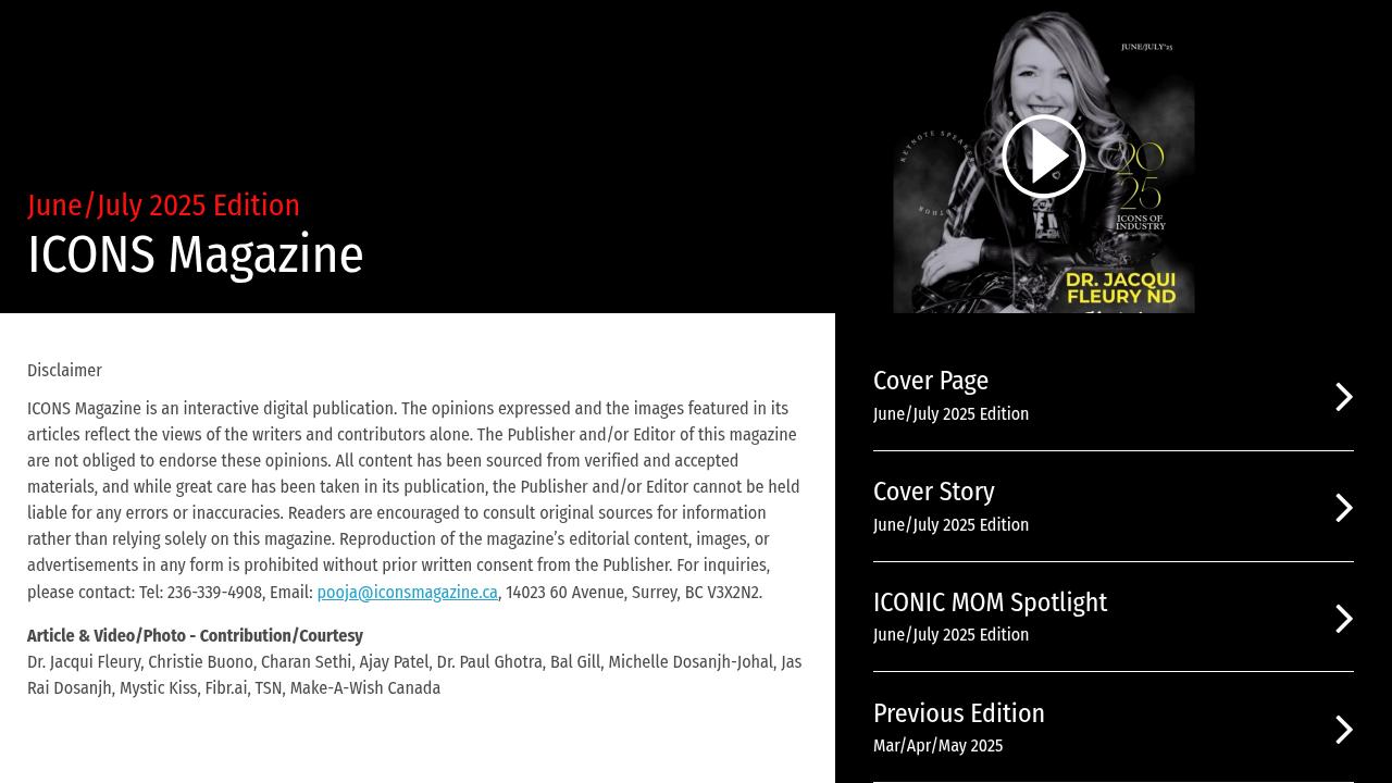 Magazine Credits Examples Contents I Photo Credits I Article Contribution - ICONS Magazine Latest ...