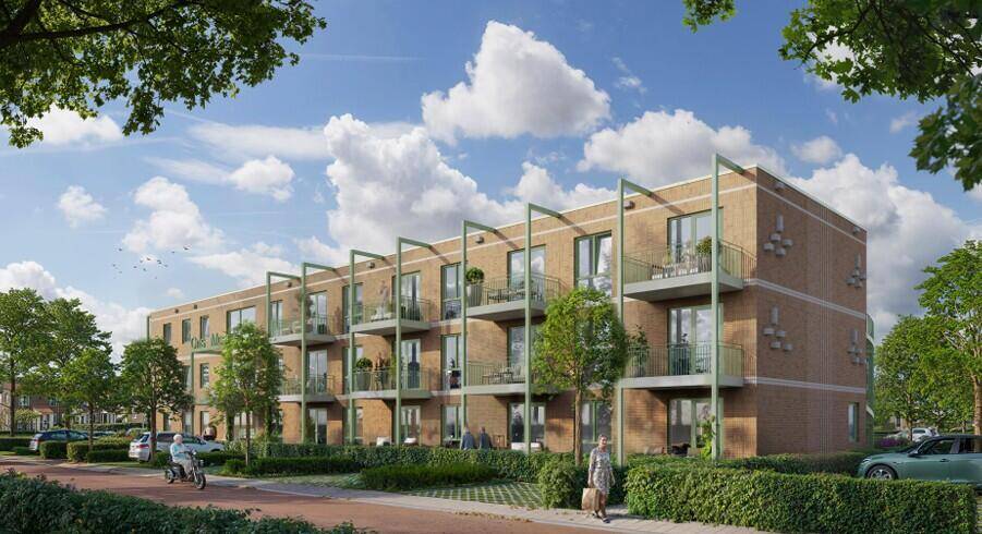 Artist impression van het appartementencomplex in Moerkapelle.