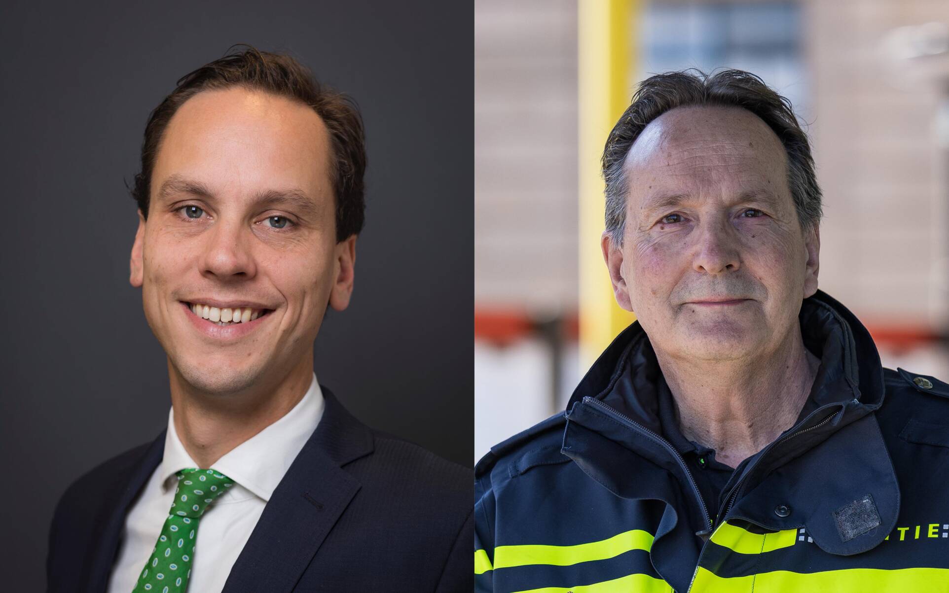 Portretfoto van Jean Paul van der Heide en Chief Financial Economic Crime Officer Philippe Vollot.