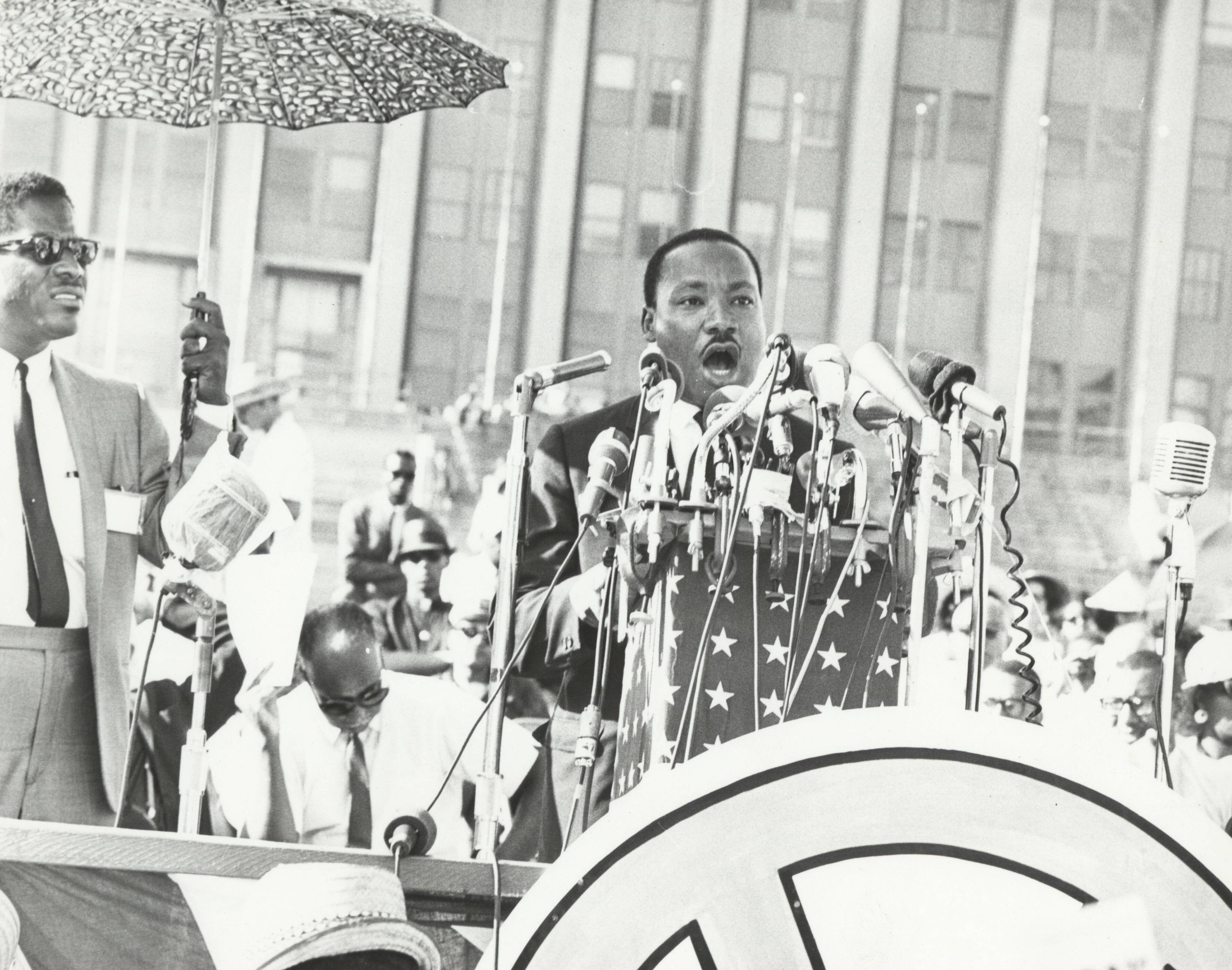 Martin Luther King, Jr. speaking, Chicago Urban League Records.