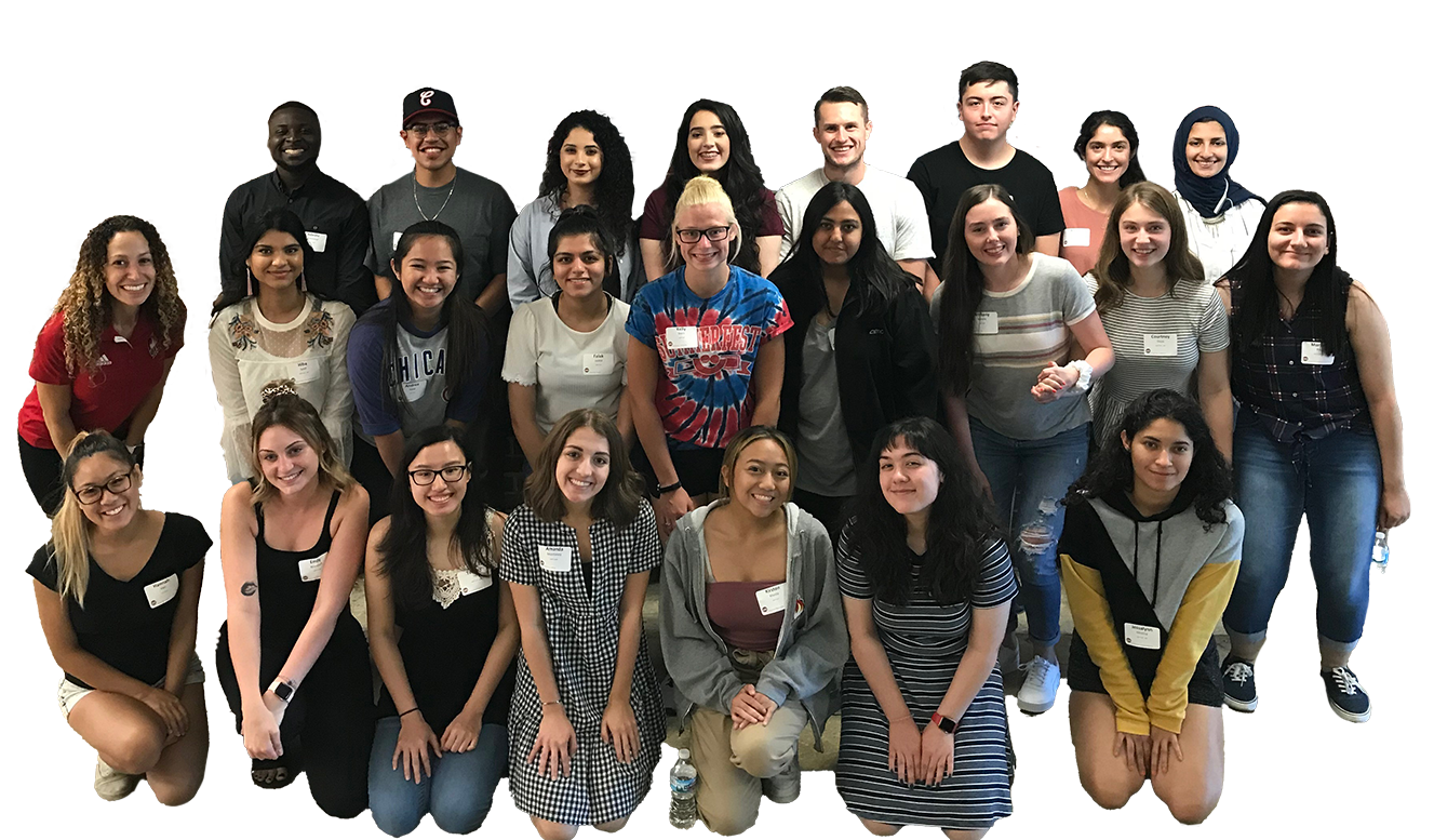 Group of UIC students posing in three rows
