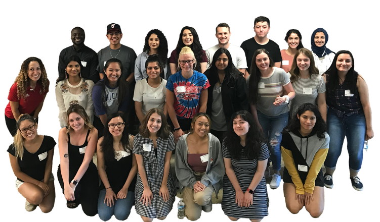 Group of UIC students posing in three rows