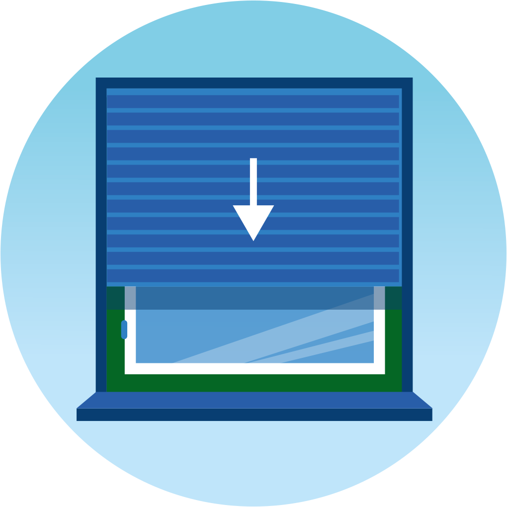 Illustratie van een raam met screen