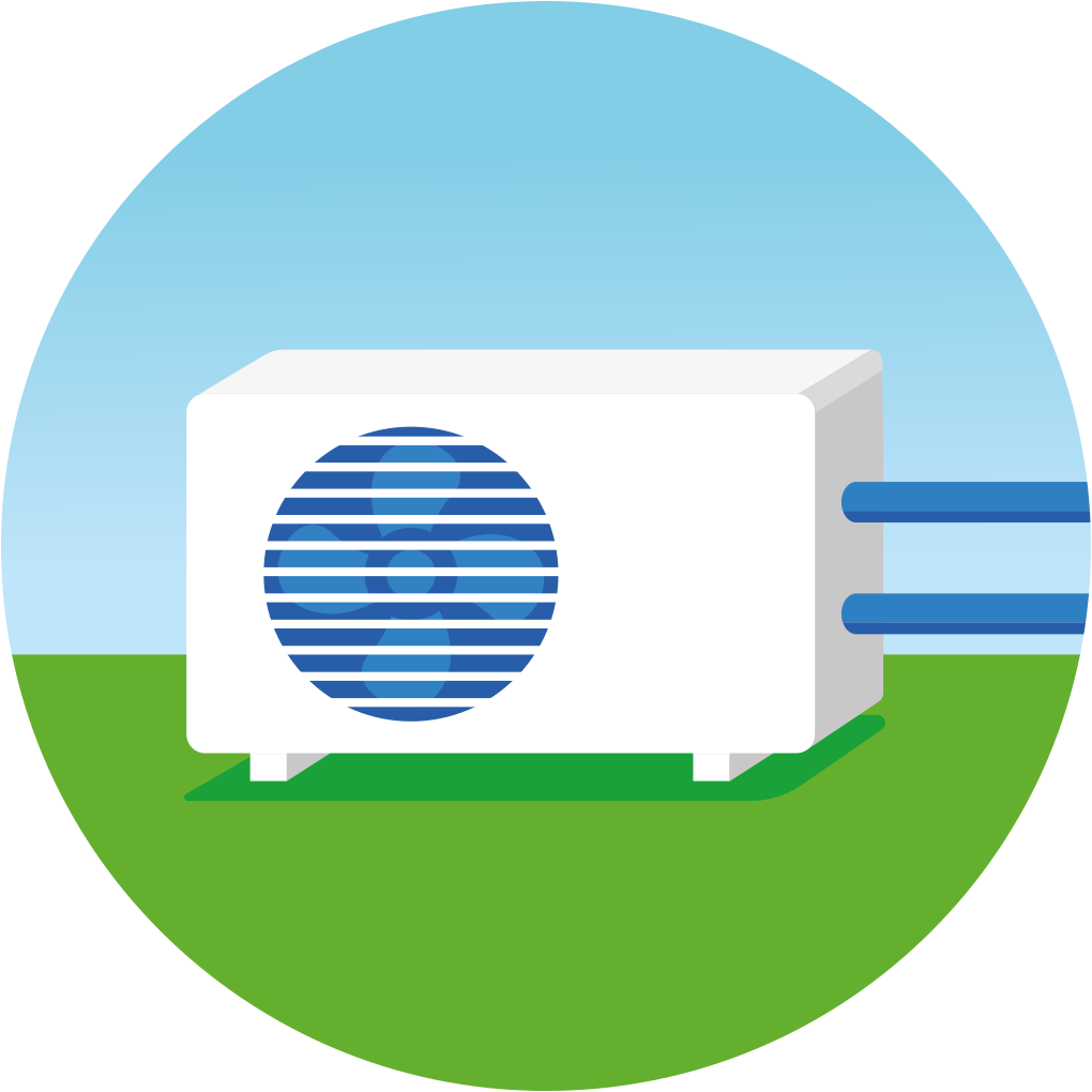 Illustratie van een warmtepomp