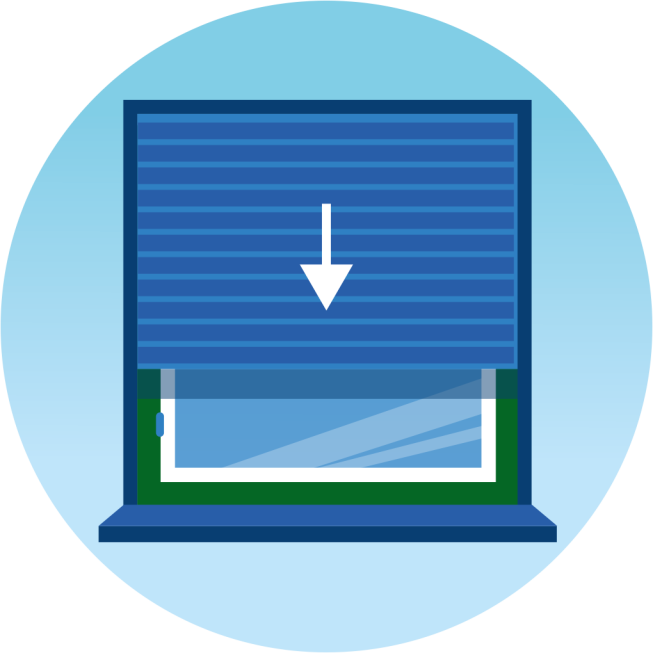 Illustratie van een raam met screen