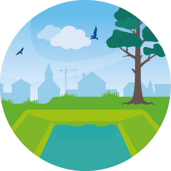 Illustratie van een waterbergingslocatie.