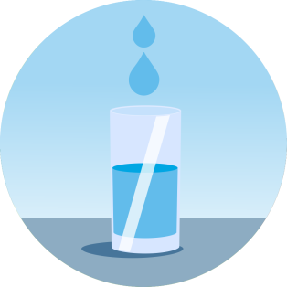 illustratie van glas water.