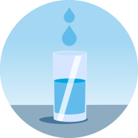 illustratie van glas water.