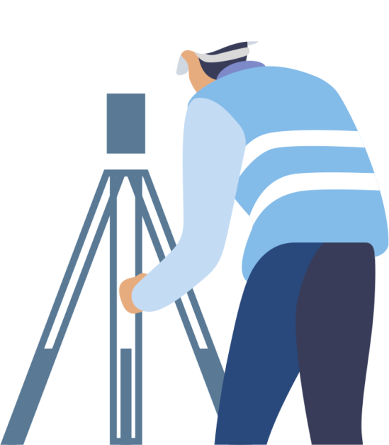 Illustratie van een landmeter