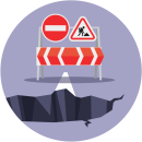 Illustratie van kapot wegdek door hitte