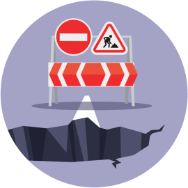 Illustratie van kapot wegdek door hitte