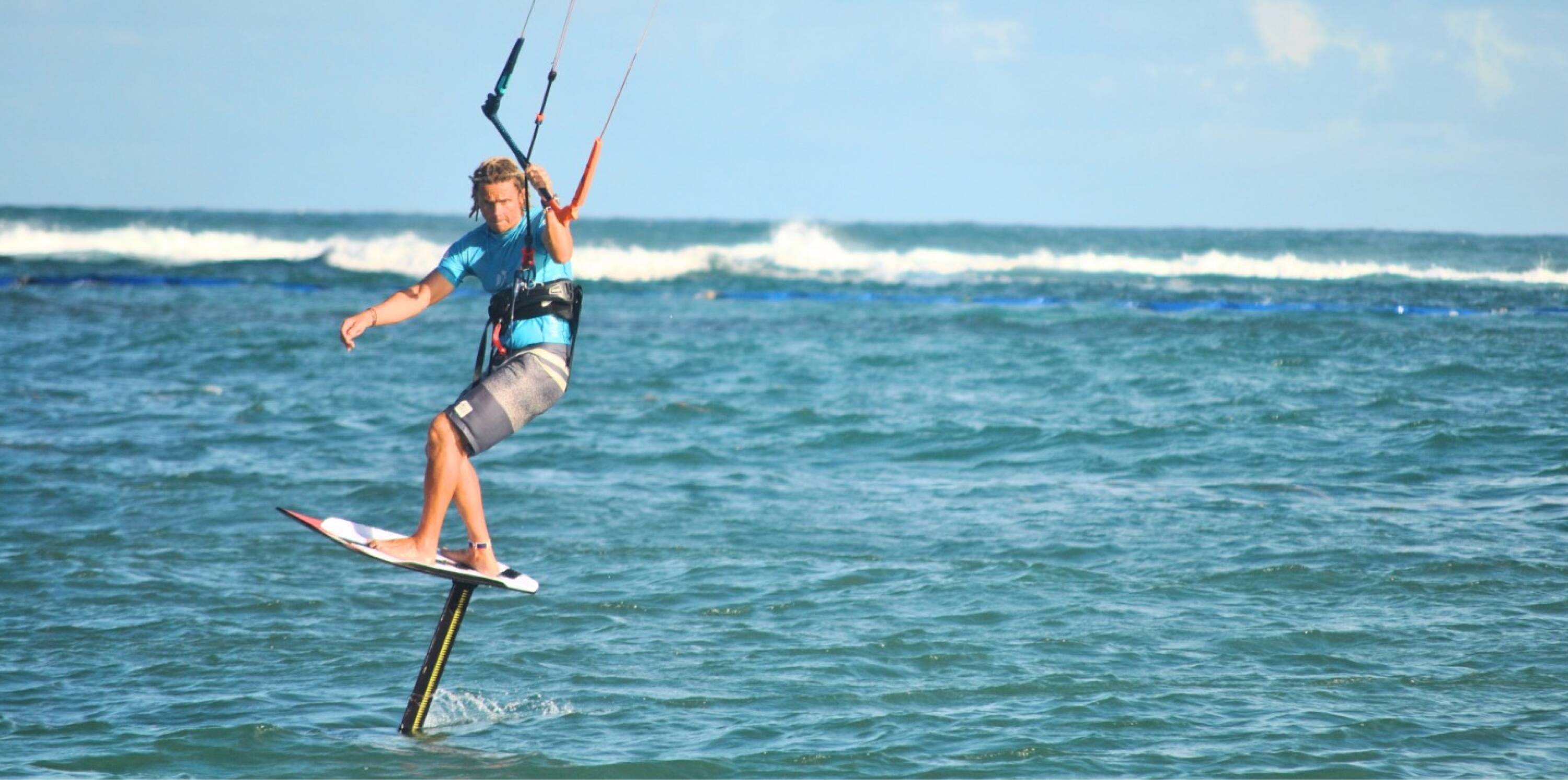 Kitesurfer on the sea