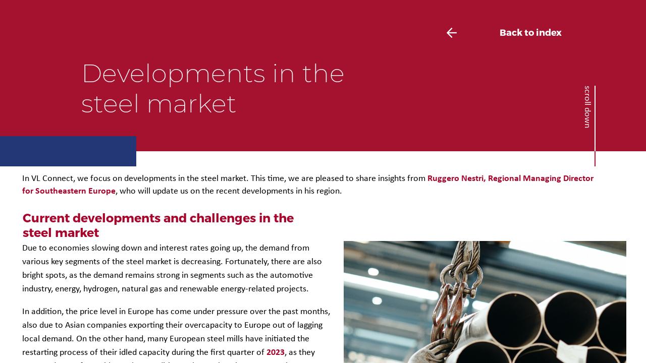 Developments in the steel market - VL Connect June 2023