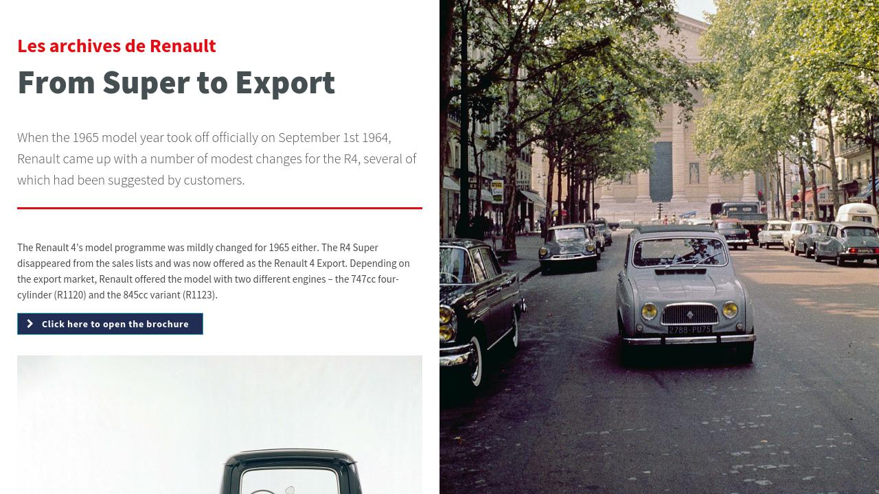 Brochure Renault 4 1965 - Losange Magazine